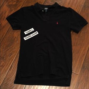 Youth L (14/16) Black Polo